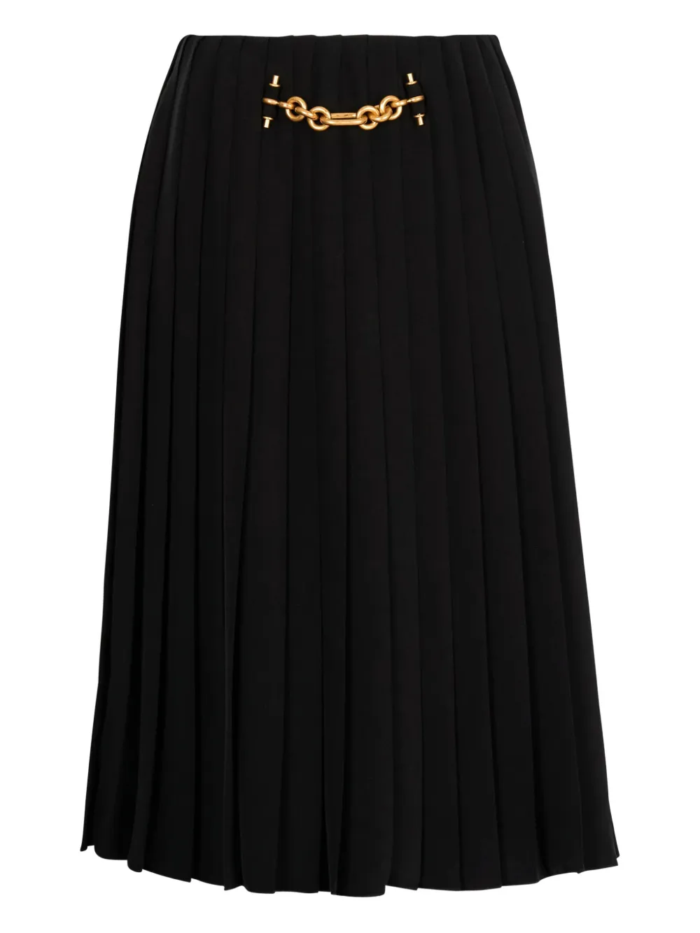 

Плиссированная юбка с цепочками Balmain, черный