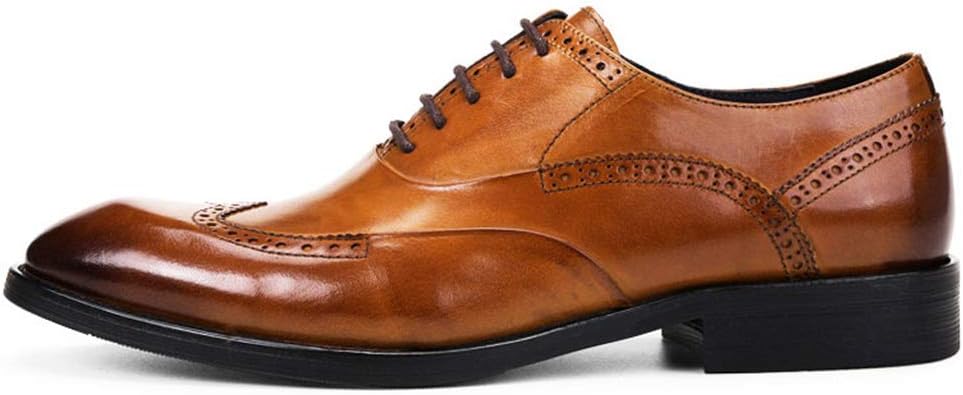 

Мужские кожаные деловые туфли, шнурованные туфли для торжеств, повседневные, свадебные, официальные, ручная работа из коровьей кожи, черные - 39/UK 6.5/US 7 Jlfzc