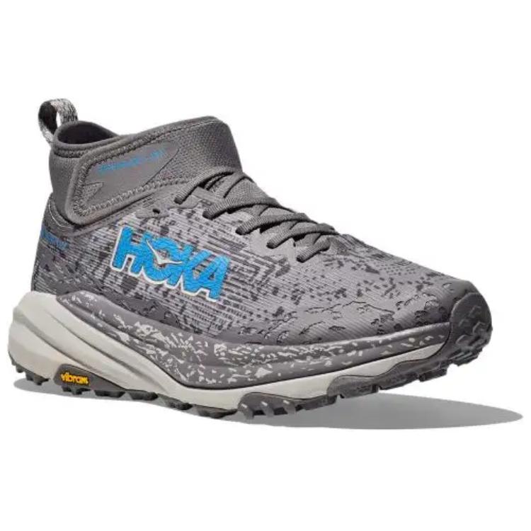Скоростной Козел 6 Противоскользящие Беговые Кроссовки Mid Top Мужские Серые HOKA ONE ONE — фото 4