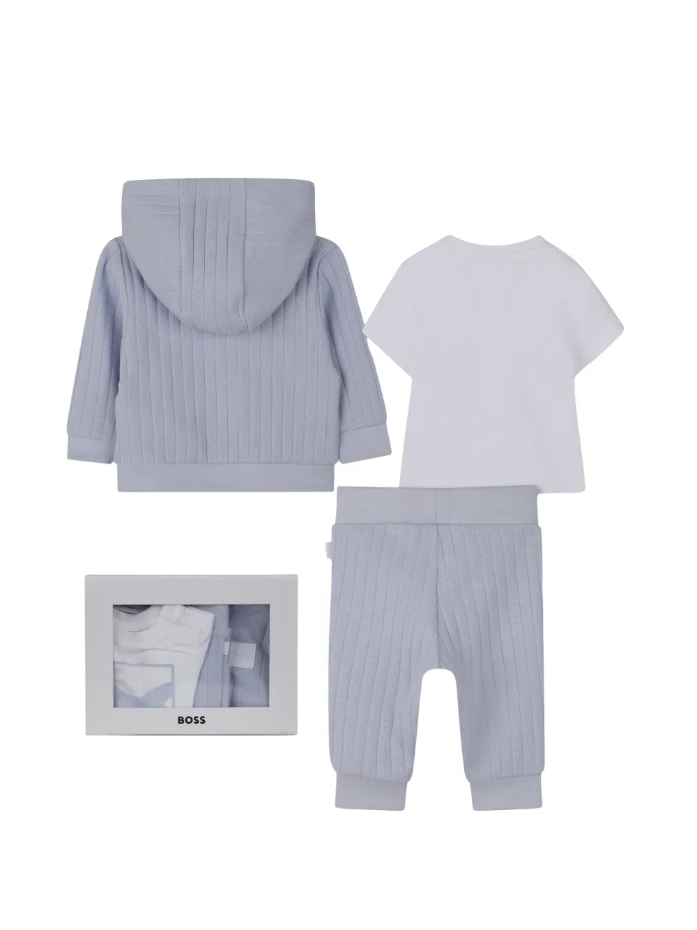 Комплект с капюшоном и ребристой отделкой Boss Kidswear, синий — фото 2