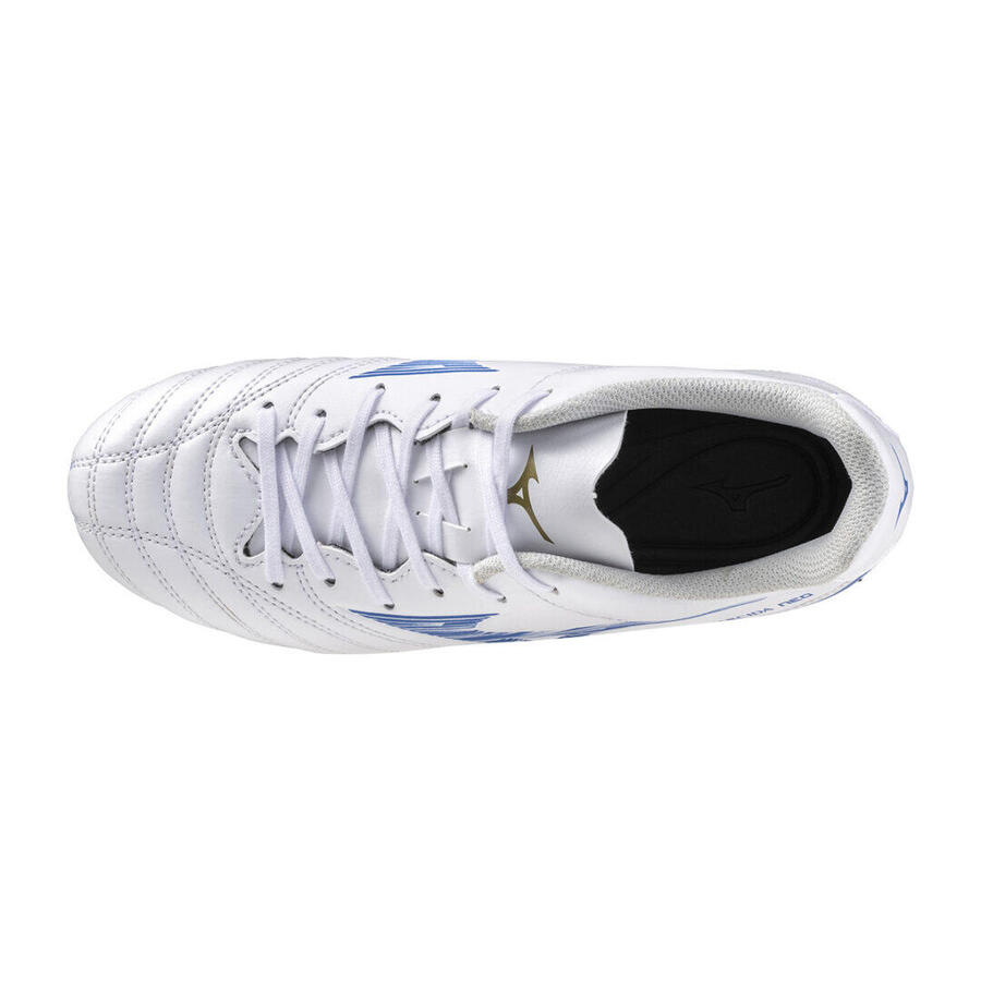 Бутсы для футбола Mizuno Monarcida Neo III Select Jr белые и синие — фото 4