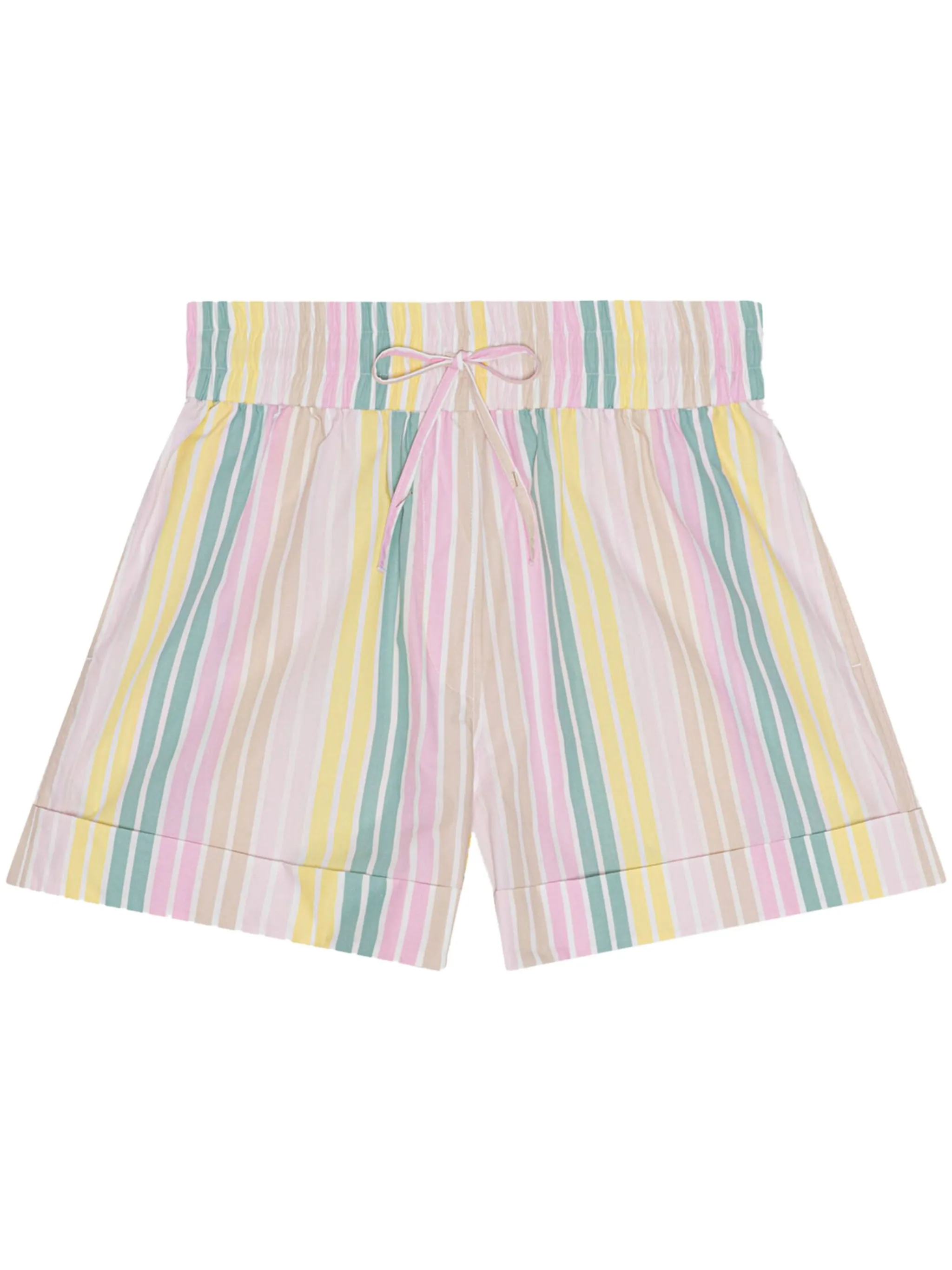 

Полосатые шорты из органического хлопка Ganni, розовый