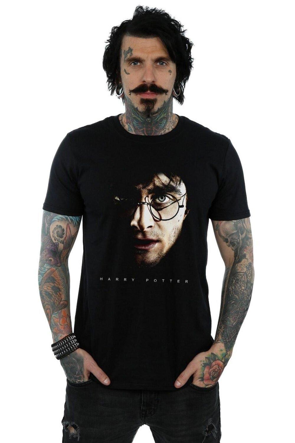 

Темная футболка с портретом Harry Potter, черный