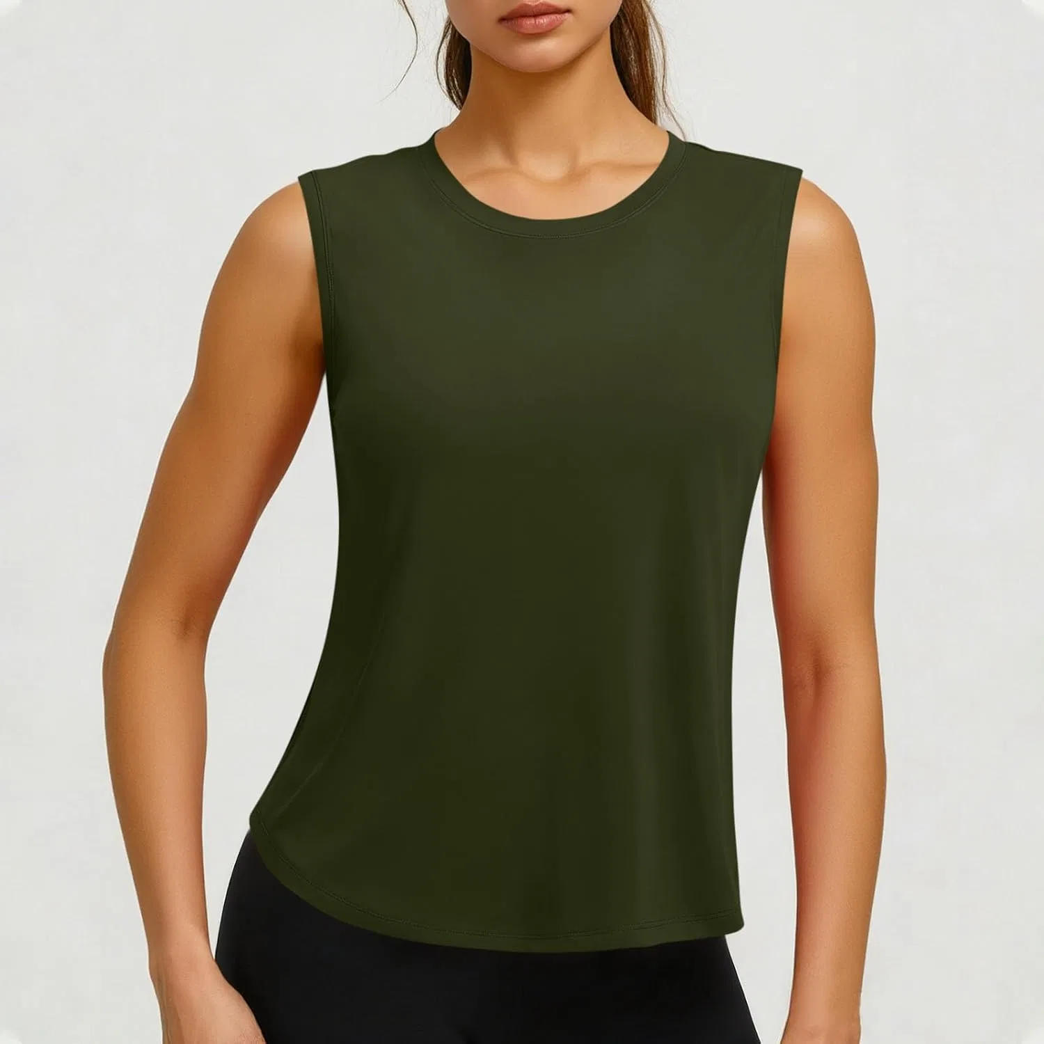 Топ для тренировок женский, дышащий, Generic, Army Green — фото 2