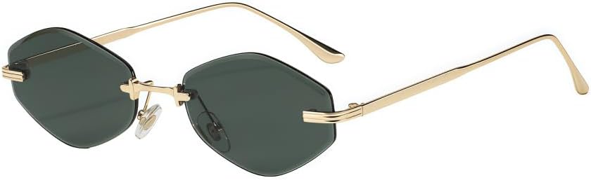 

Солнцезащитные очки без оправы ромбовидной формы для женщин и мужчин – модные очки с оригинальным дизайном, защита от УФ-излучения для вождения и путешествий MAZNVISO, Green