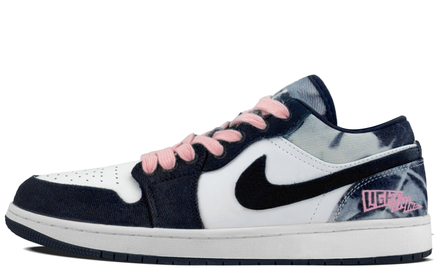 

Кроссовки Air Jordan 1 Vintage Basketball Shoes Men Low-top Navy Blue/Tie-dye/Pink, голубой, Синий, Кроссовки Air Jordan 1 Vintage Basketball Shoes Men Low-top Navy Blue/Tie-dye/Pink, голубой