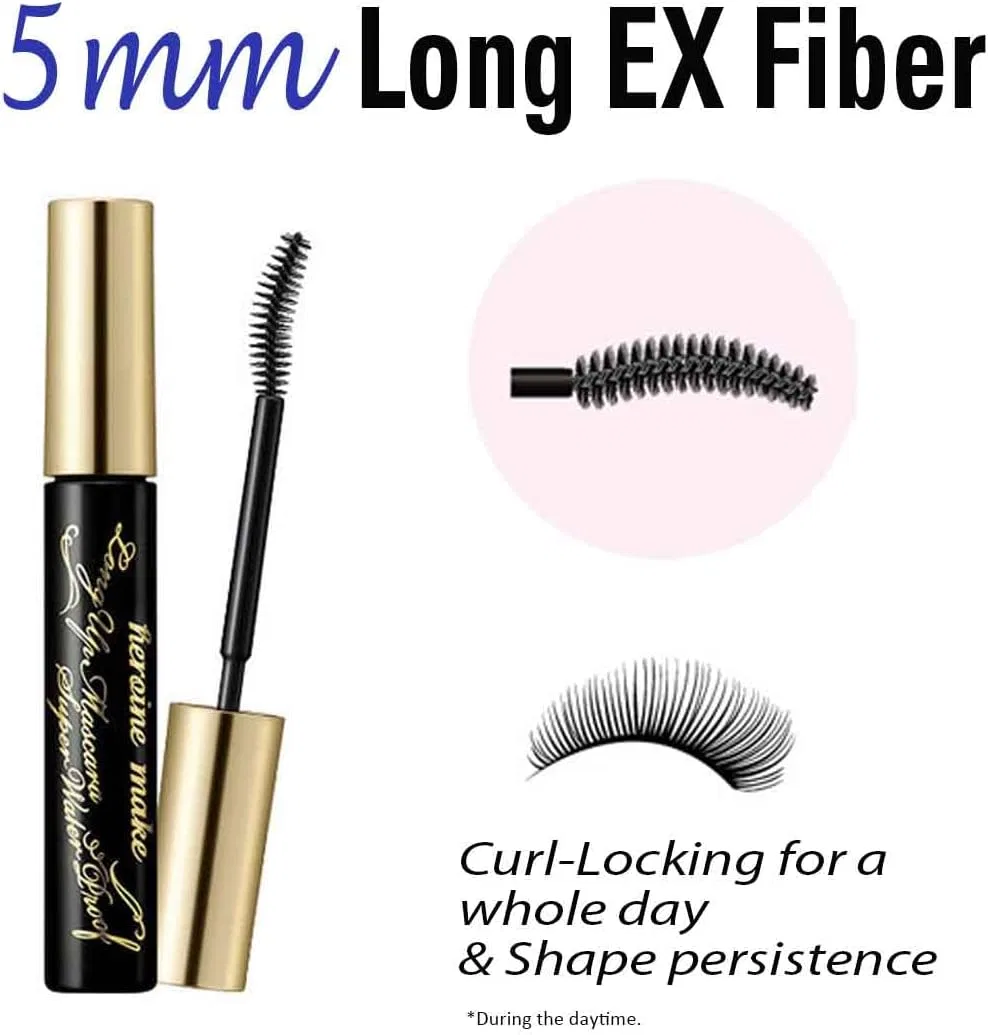 Тушь для ресниц водостойкая Heroine Make Long Up Mascara Super WP 01 Black, 6 г, набор 5 шт — фото 3