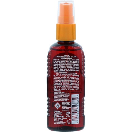 Солнцезащитный спрей SPF 15 Non-Greasy Dry Oil для загара Medium Protection Water Resistant 100ml — фото 2