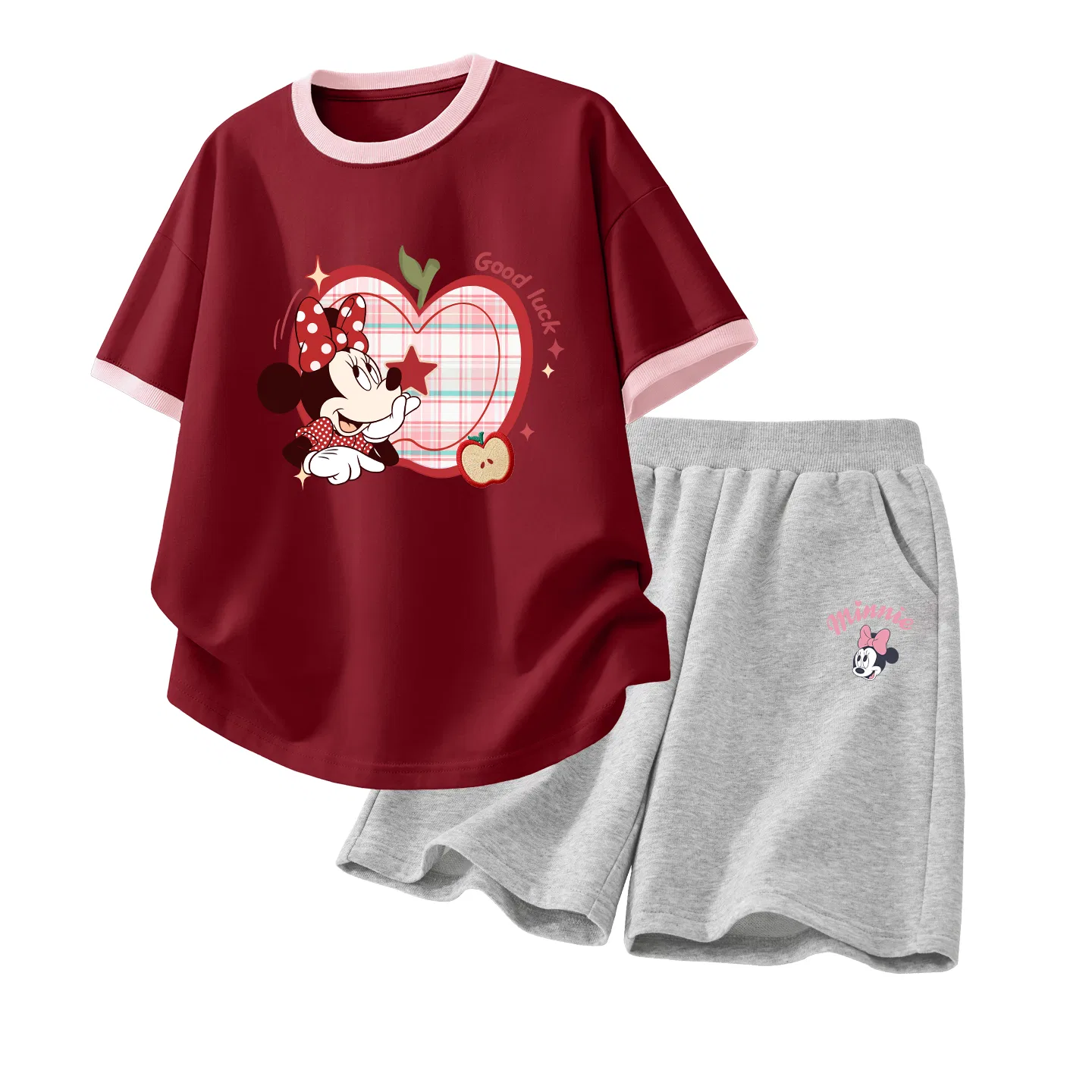 Детский спортивный костюм Casual Sportswear 2 Piece Set Disney, Apple Garnet Red+Eye-Catching K Gray — фото 4
