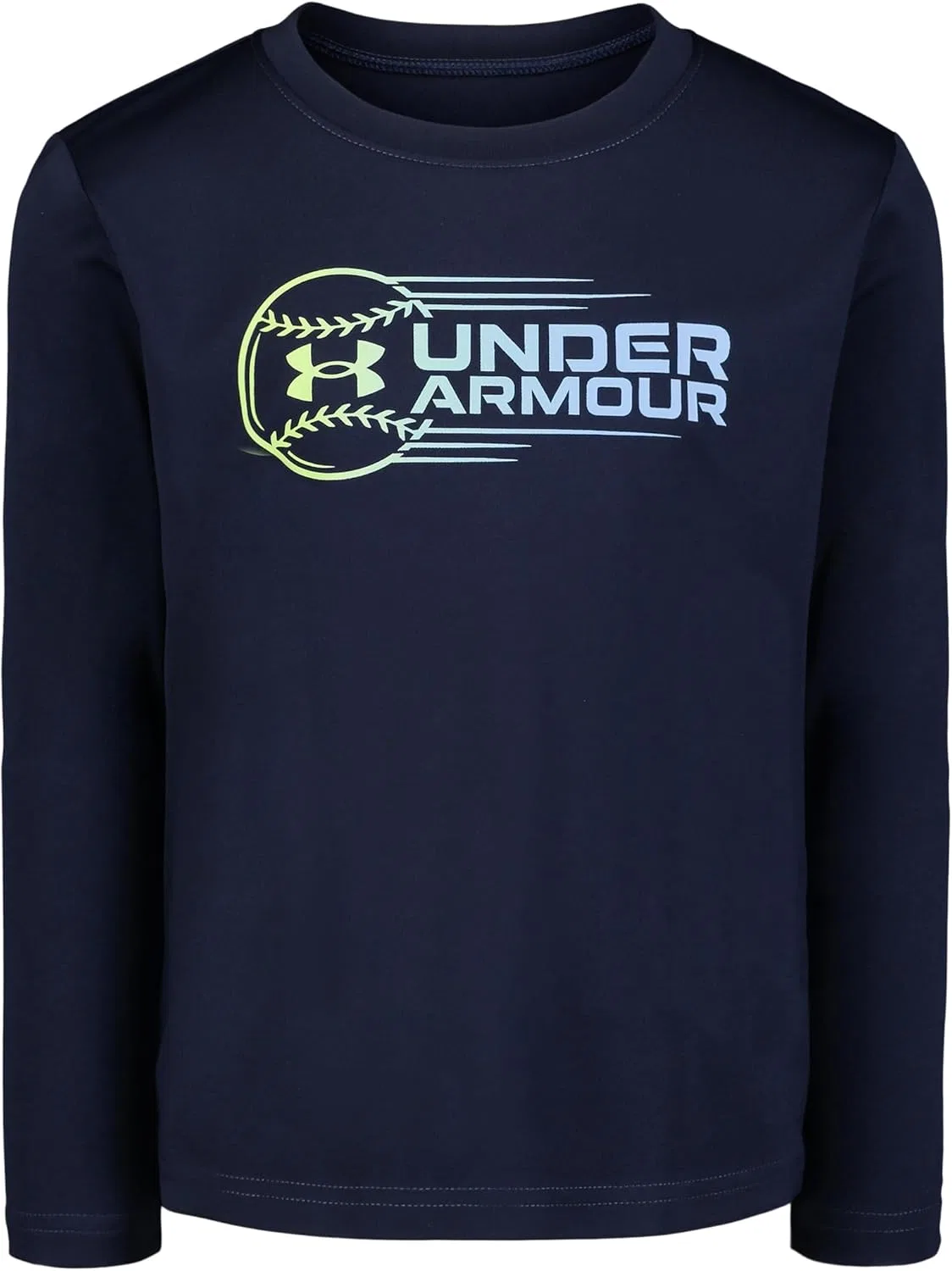 Детская футболка с длинным рукавом и графическим логотипом Under Armour, легкая и дышащая, свободного кроя, Baseball Navy