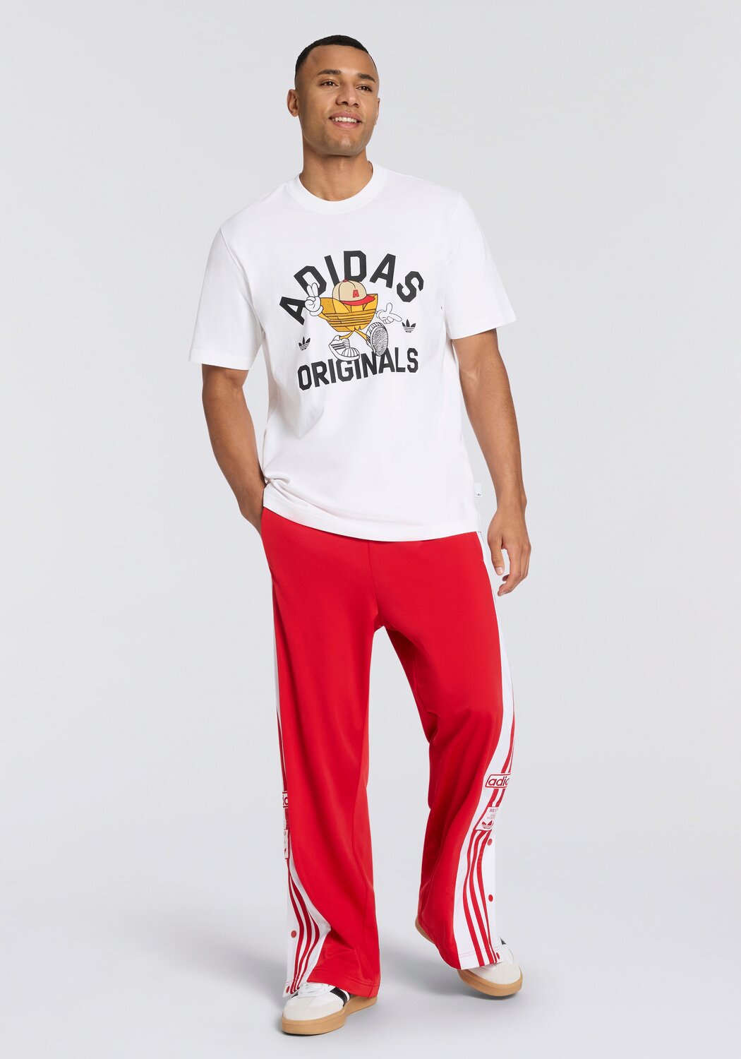 Adidas Originals Обычные брюки красного цвета — фото 4