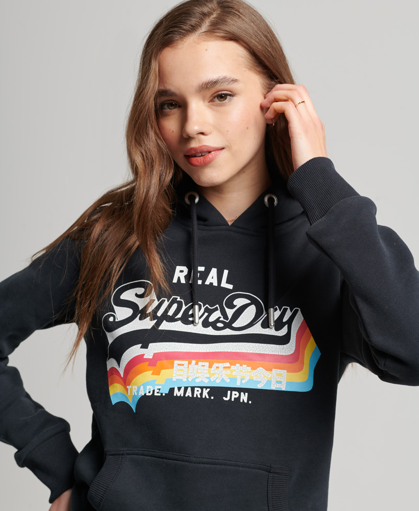 

Худи с винтажным логотипом Superdry, синий