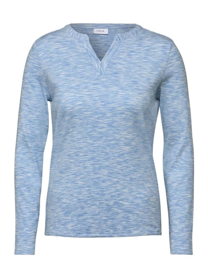 

Рубашка с длинными рукавами из светло-голубого меланжа Cecil