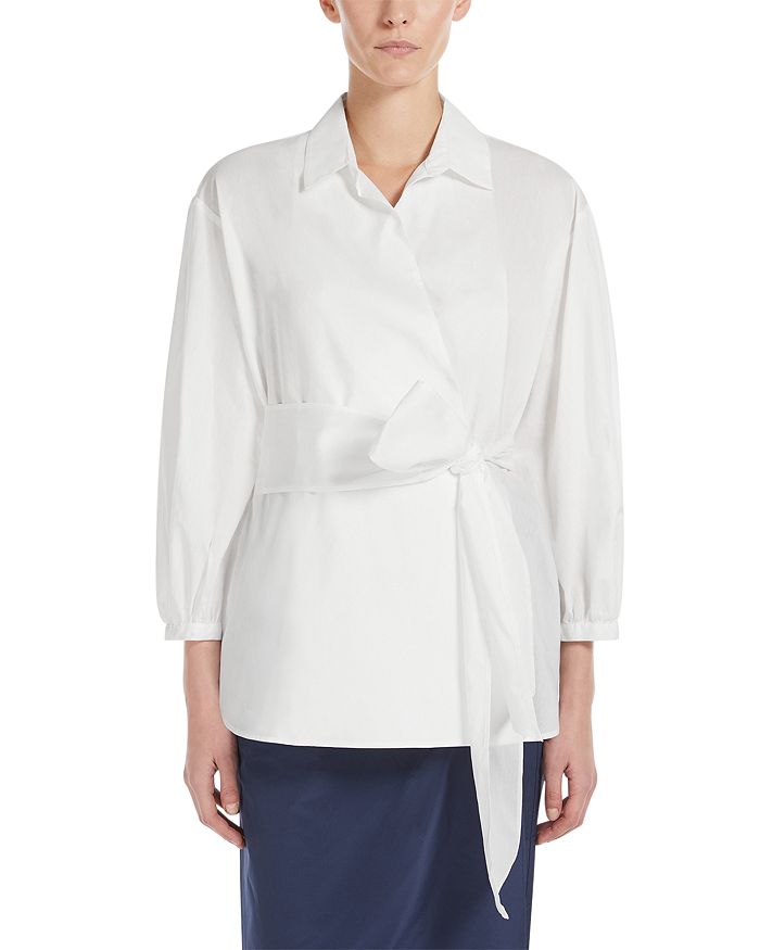 

Рубашка Ceci из хлопка и шелка Weekend Max Mara, белый