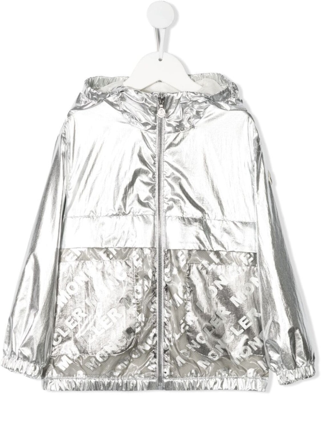 

Moncler Enfant куртка с логотипом, серебристый