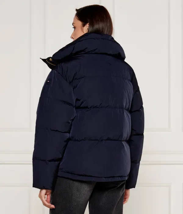 Пуховая куртка с золотыми пуговицами oversize fit Tommy Hilfiger, темно-синий — фото 3