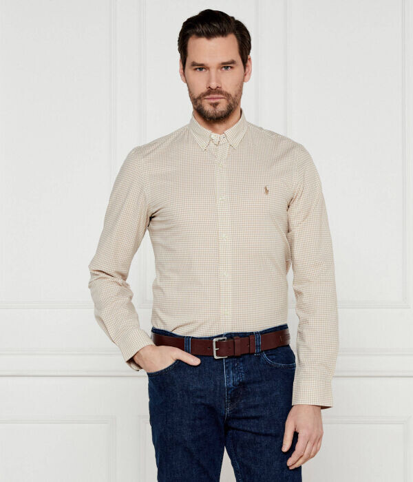 

Рубашка Polo Ralph Lauren Slim Fit, бежевый