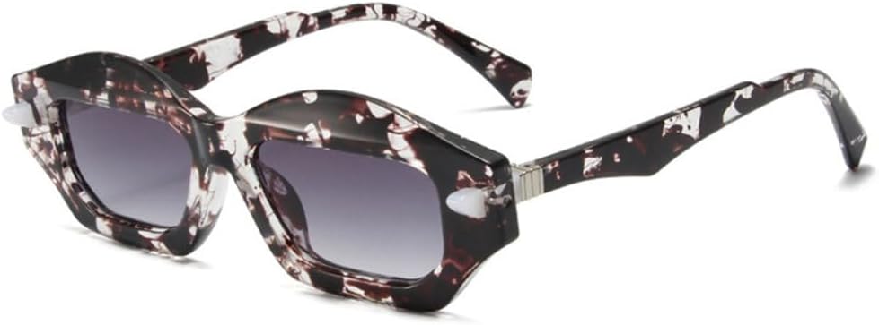 

Модные уникальные солнцезащитные очки в форме многоугольного кошачьего глаза, двухцветные, для женщин и мужчин, в стиле ретро, ​​с заклепками и градиентным переходом цвета TYUVIVO, Pattern Gray