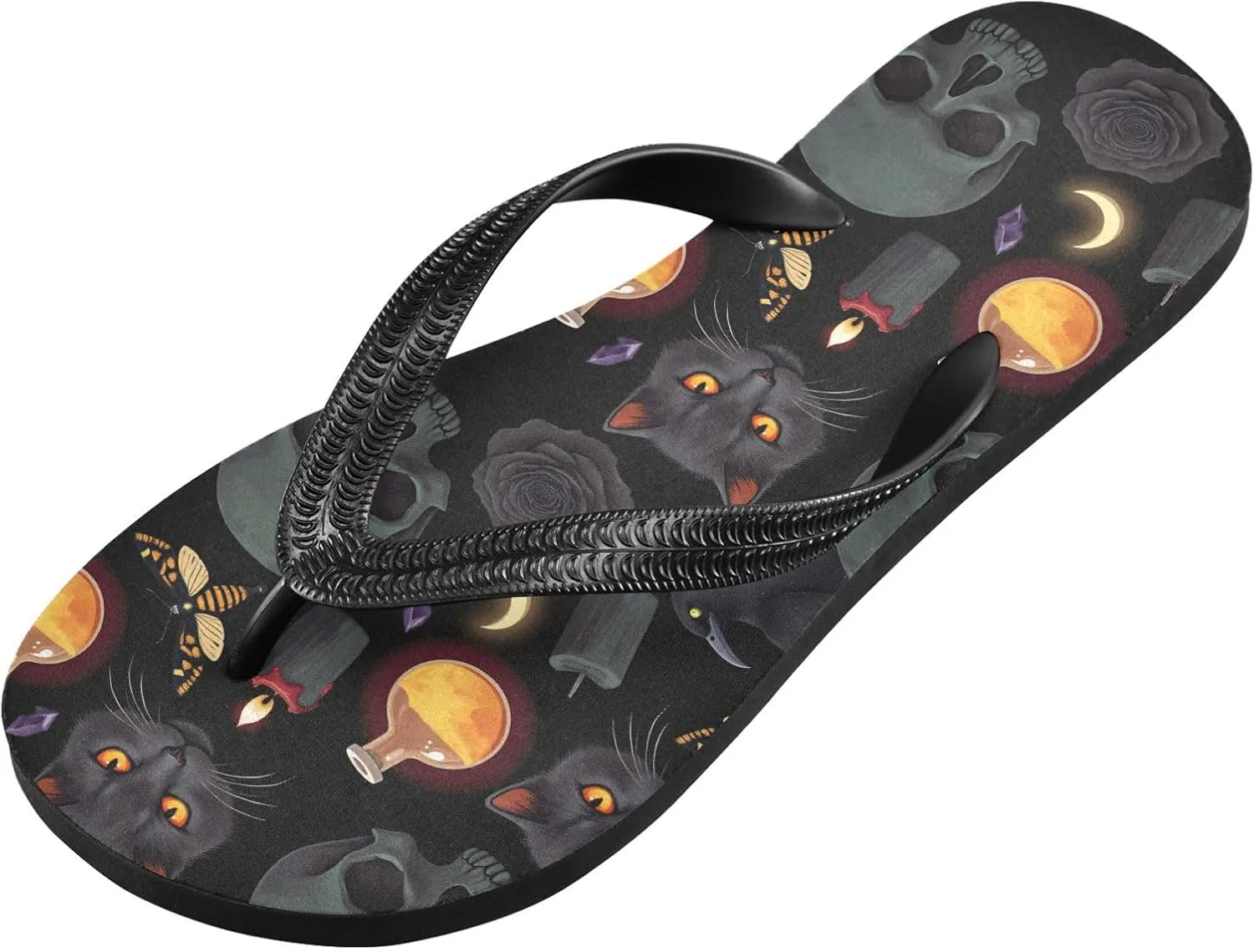 MNSRUU Women Men Flip Flops Skull Flip Flops Womens Slides Men Сандалии Shower Slippers for Beach XS-XXL — фото 2