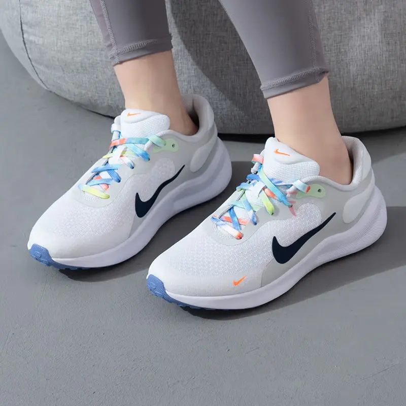 REVOLUTION 7 GS износостойкие дышащие низкие детские кроссовки для бега Nike, синий/белый — фото 2