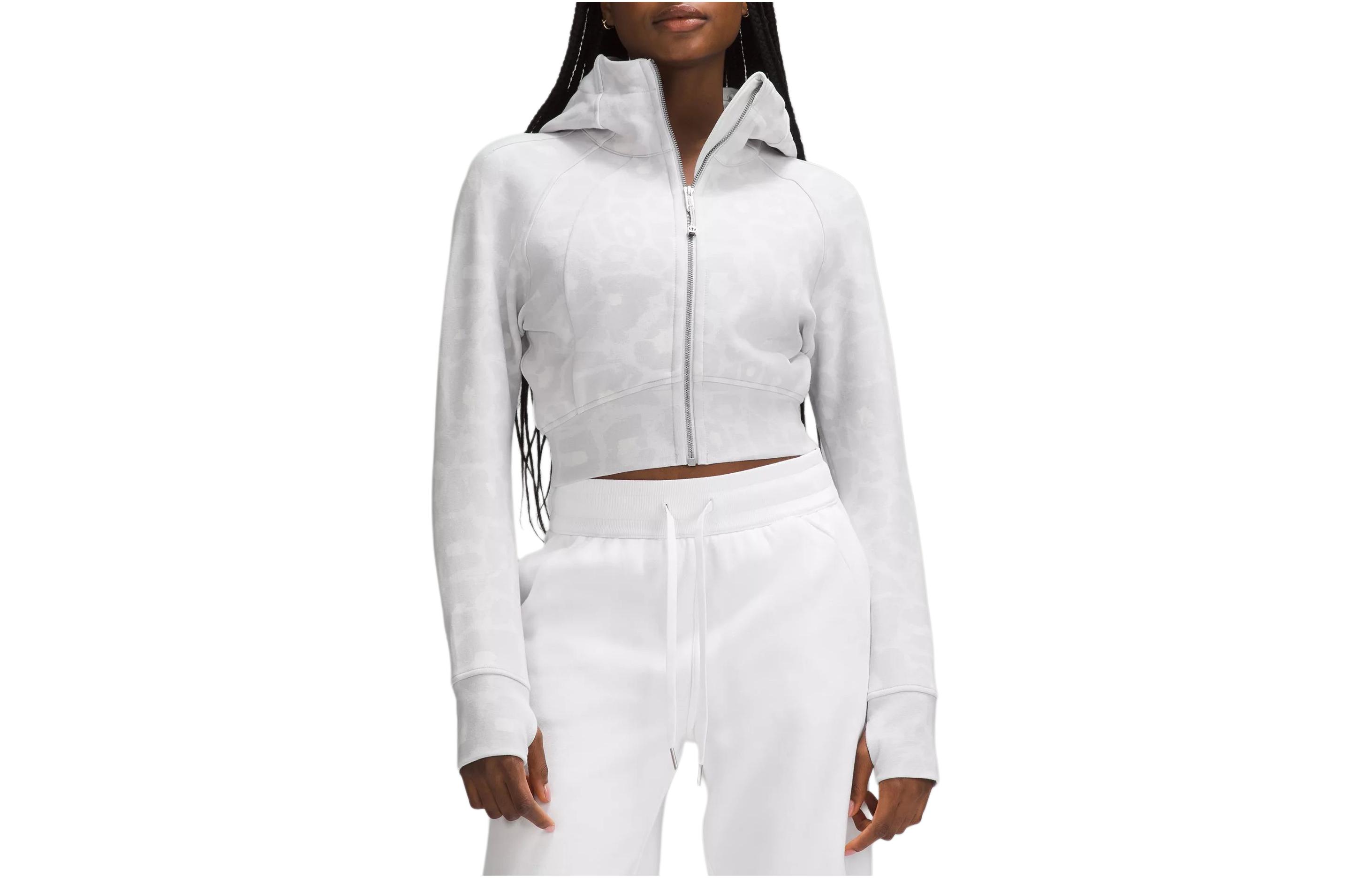 

Свитшот с капюшоном укороченный с молнией Scuba Series женский gray Lululemon, серый