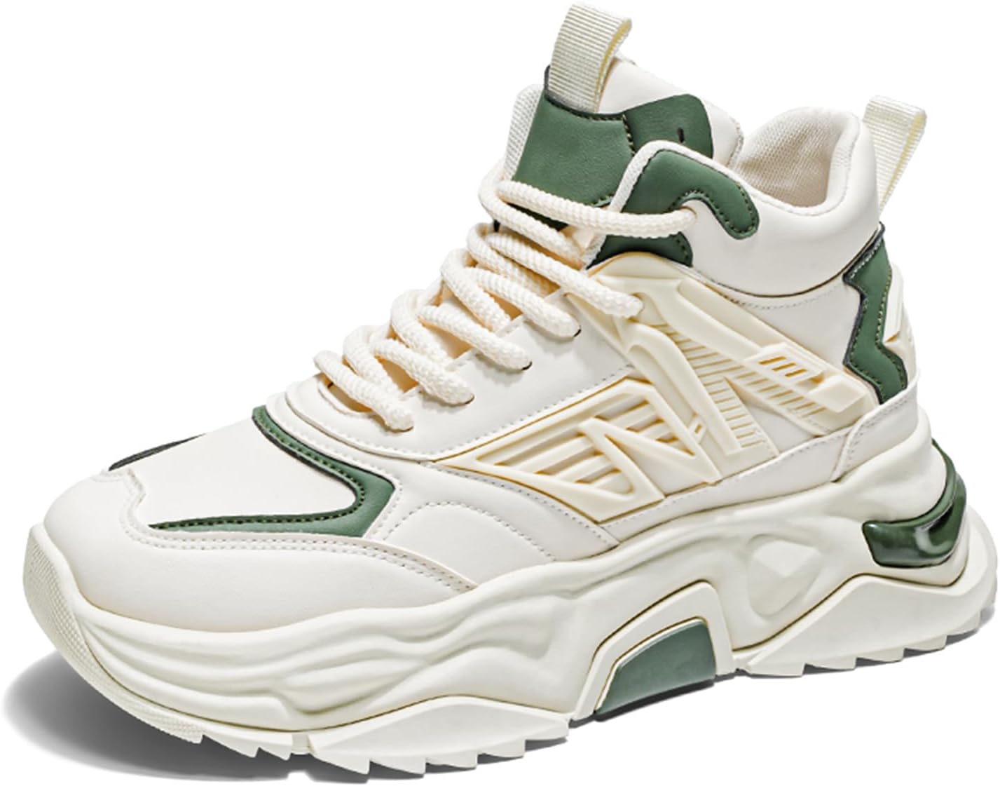 

Мужские модные кроссовки высокие для ходьбы, спортивные и повседневные кроссовки, массивные кроссовки для мужчин Spwagym, бежевый