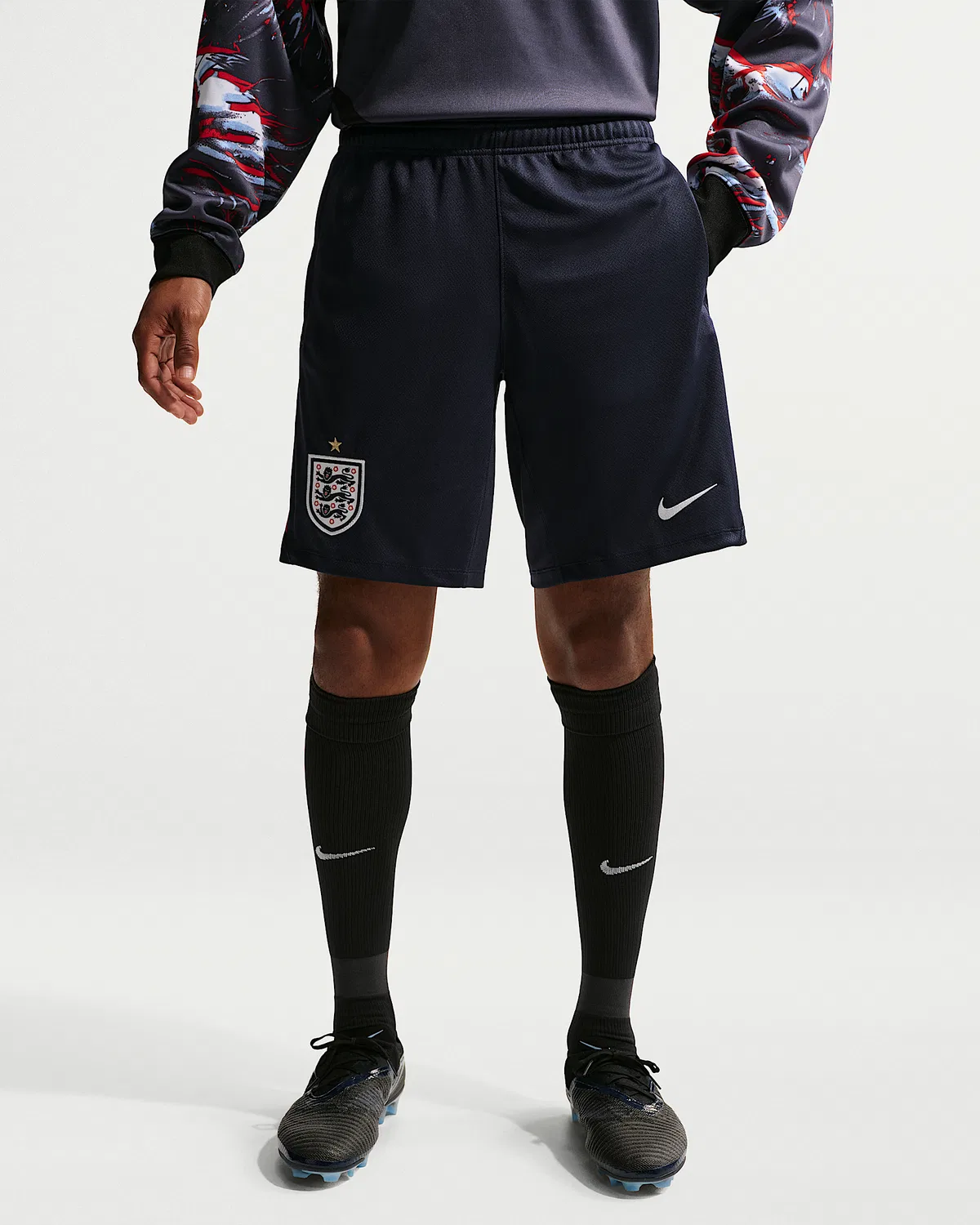 Мужские шорты Nike Dri-FIT Soccer Knit England Strike, Obsidian/Work Blue/White — фото 2