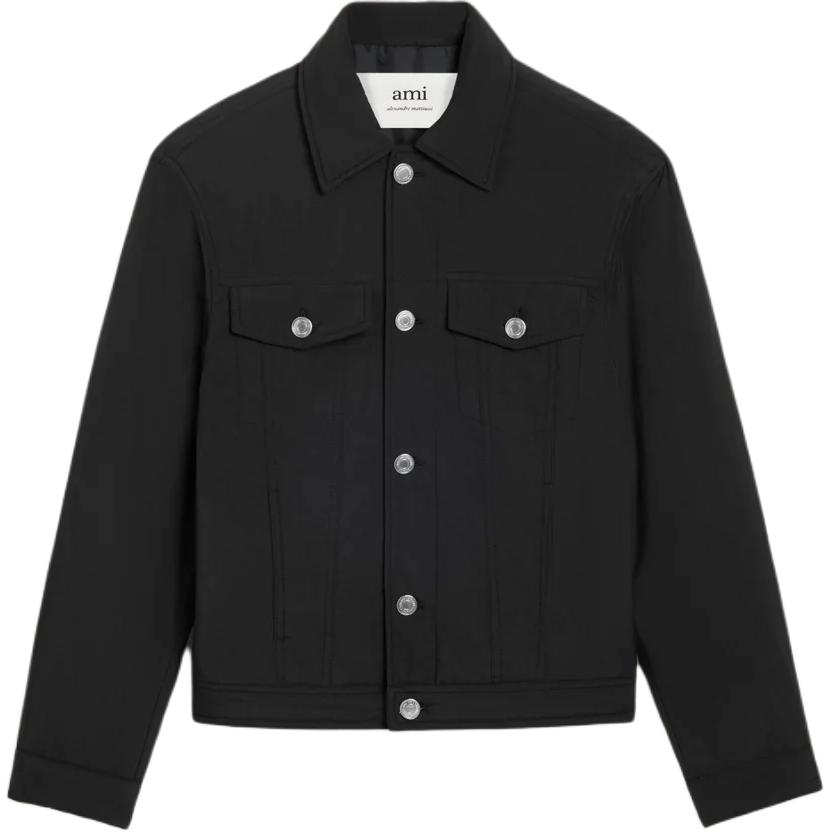 

Куртка Ami Paris Logo plaque Trucker Jacket AMIPARIS, черный