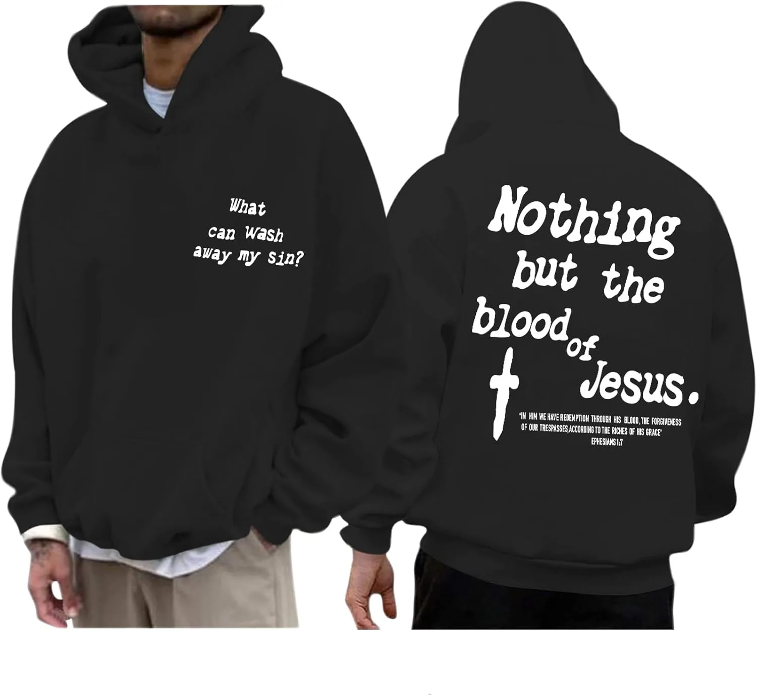 

Толстовка Christian с принтом в виде креста и библейским стихом Lubpow