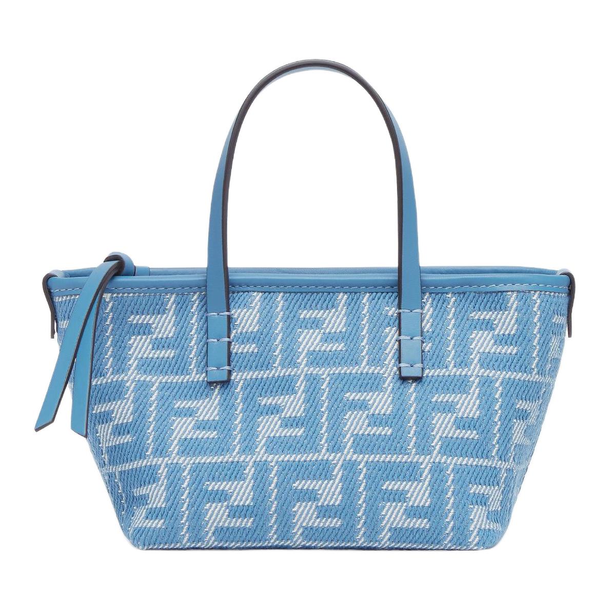

FENDI Хлопковая сумка-шопер Мини женская синяя