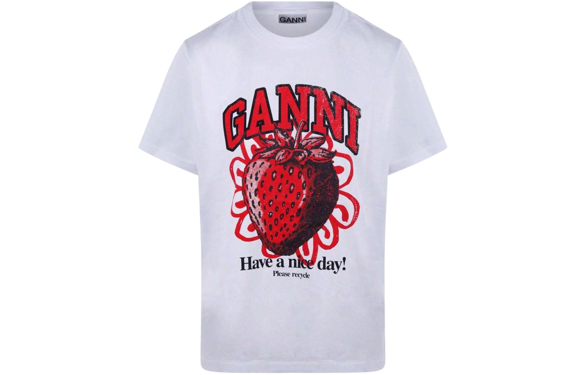 

GANNI Футболка женская белая