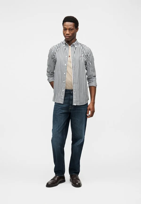 Рубашка из поплина в полоску, стандартного кроя, модель th flex. Tommy Hilfiger, Black/Stripe — фото 2