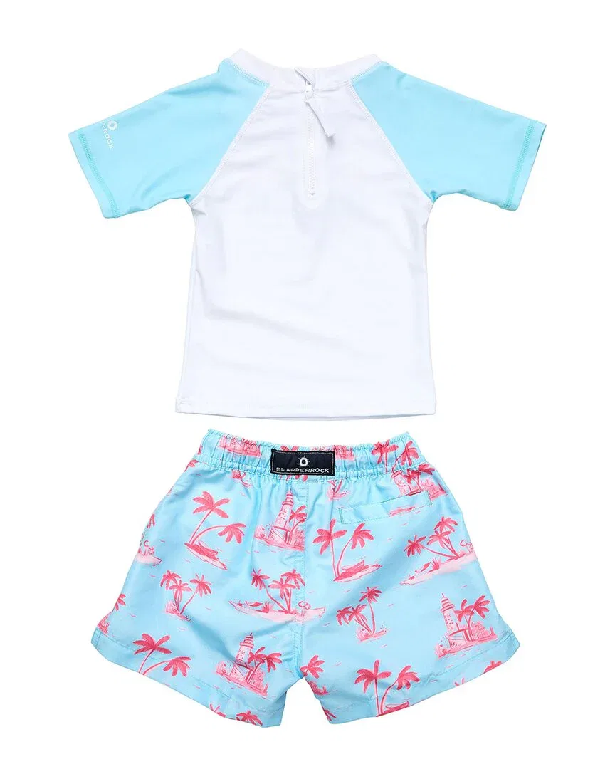 Snapper Rock Lighthouse Island Sustainable Baby Swim Set, синий — фото 2