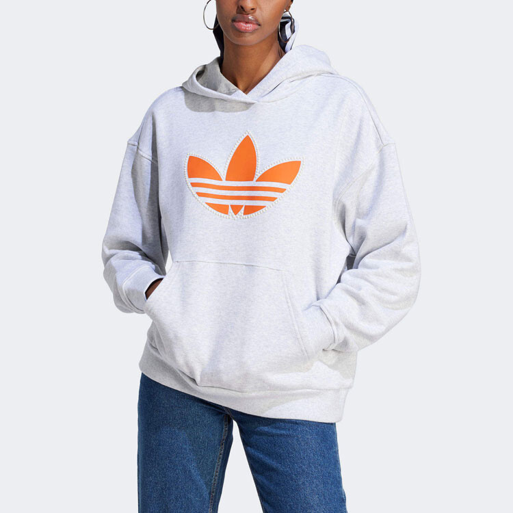 Толстовка с трилистником женская серая Adidas Originals — фото 2