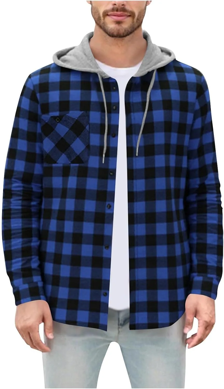 

Рубашка-шакат с капюшоном для мужчин, длинный рукав, карманы