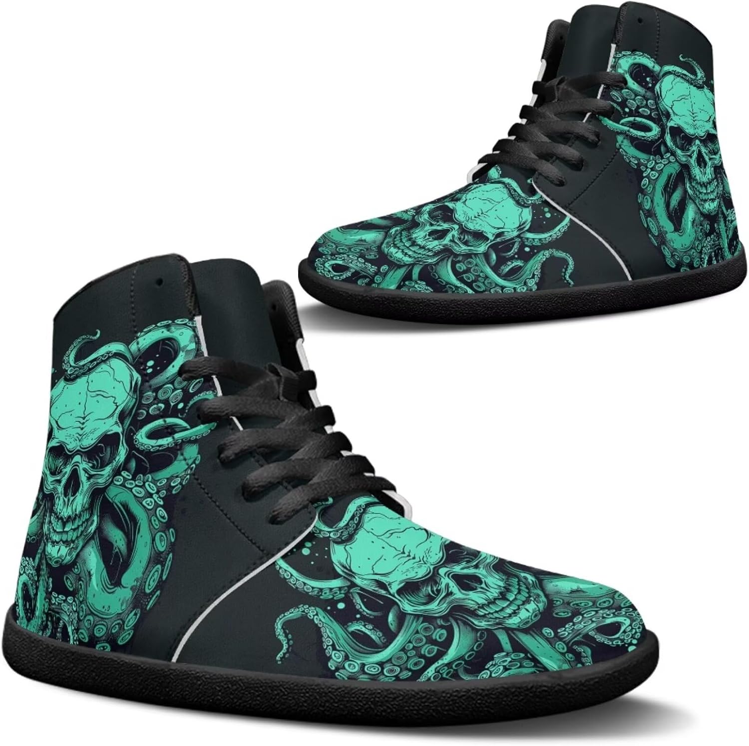 

Кроссовки Jeiento Skull High Top для мужчин с эффектом босоного бега, дышащие, зеленый