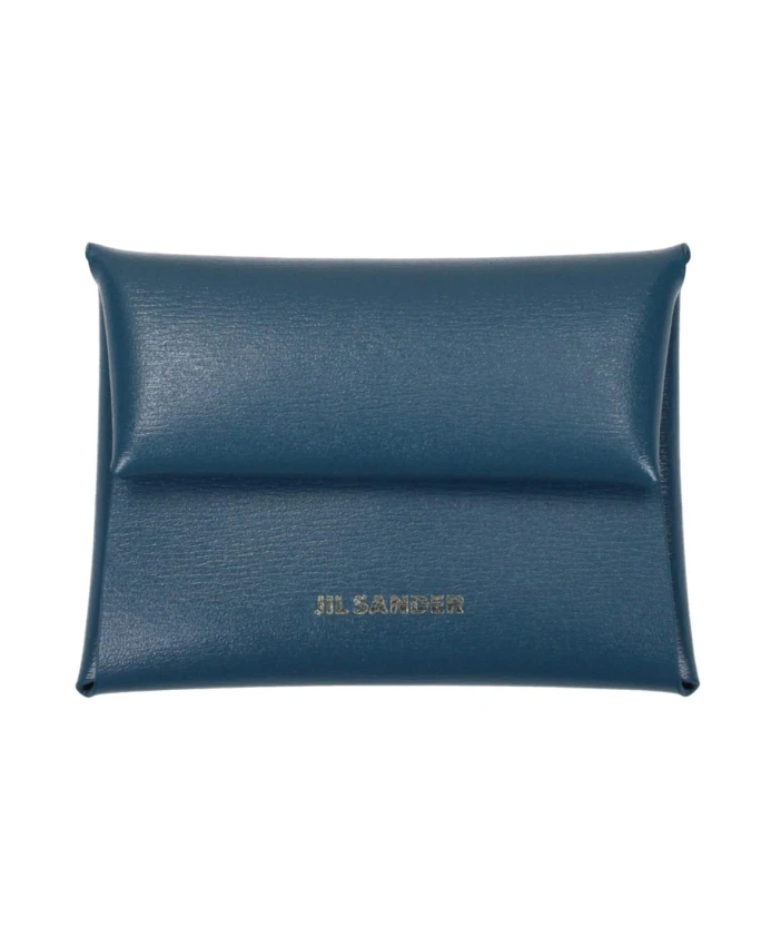 

Кожаный кошелек с несколькими отделениями для карт и карманом для монет. Jil Sander, синий