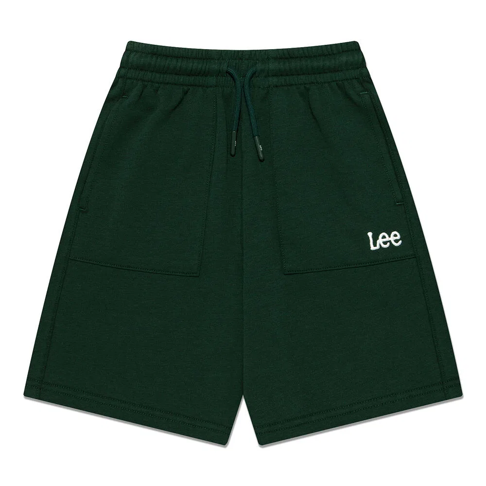 Детские базовые джерси-шорты длиной до колена зелёные от Lee Kids