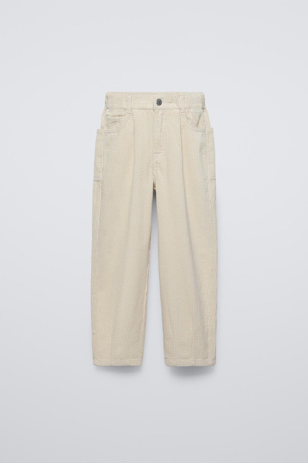 

Брюки из вельвета с круглыми штанинами ZARA, экрю