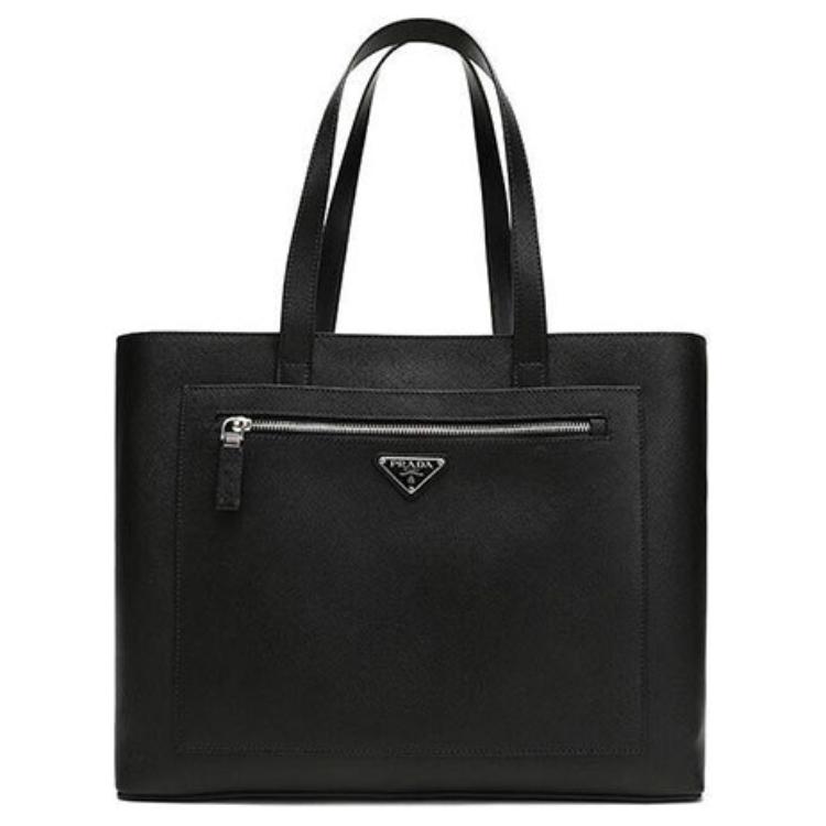 

Кожаная сумка через плечо мужская черная PRADA