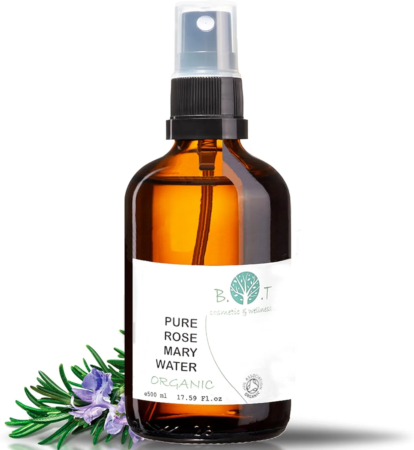 Вода розмариновая 500 мл для роста волос и тоник для жирной кожи B.O.T Cosmetic & Wellness