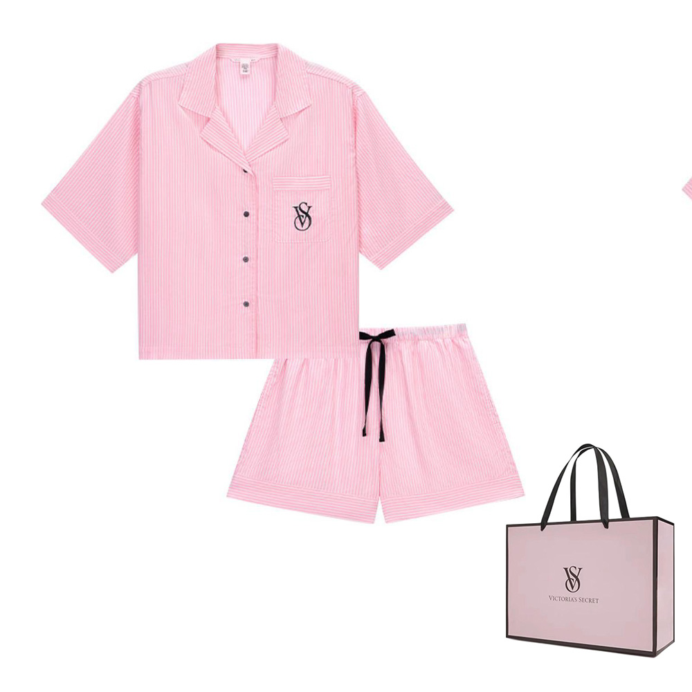 

Victoria's Secret Пижамный комплект Women's Pink White Stripes