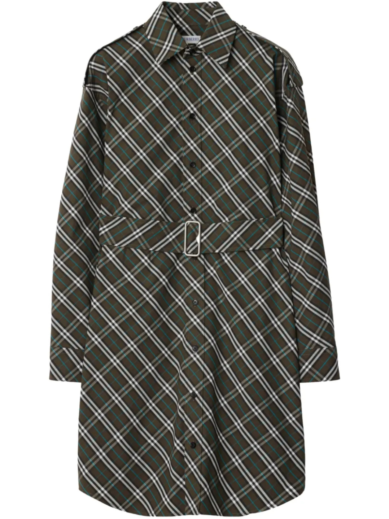 

Burberry платье-рубашка в клетку, зеленый