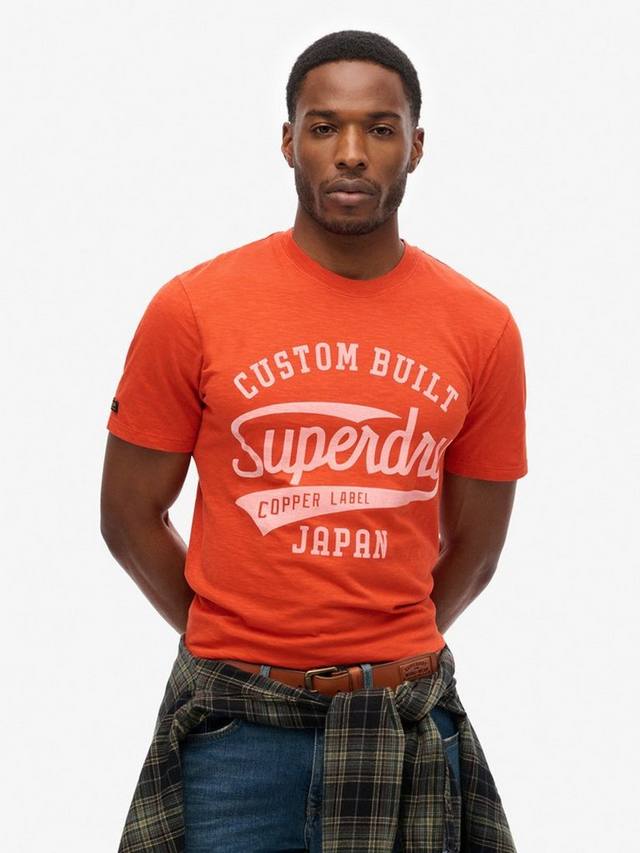 

Футболка с надписью copper label script Superdry, цвет Rust Orange Slub