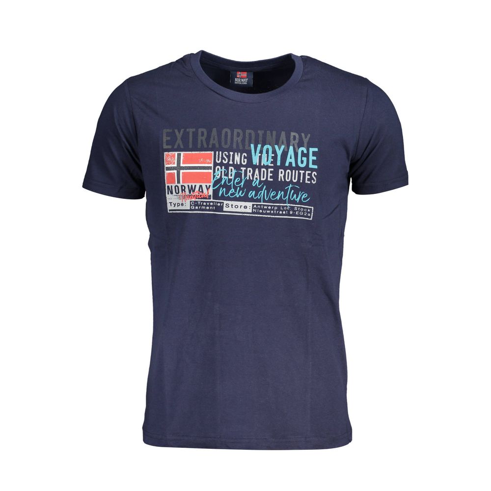 

Синяя хлопковая футболка Geographical Norway, синий