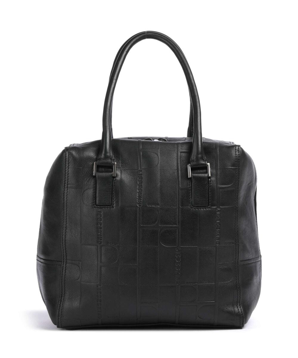 

Сумка Kayla Monogram Shell Natural M из тисненой воловьей кожи Liebeskind, черный