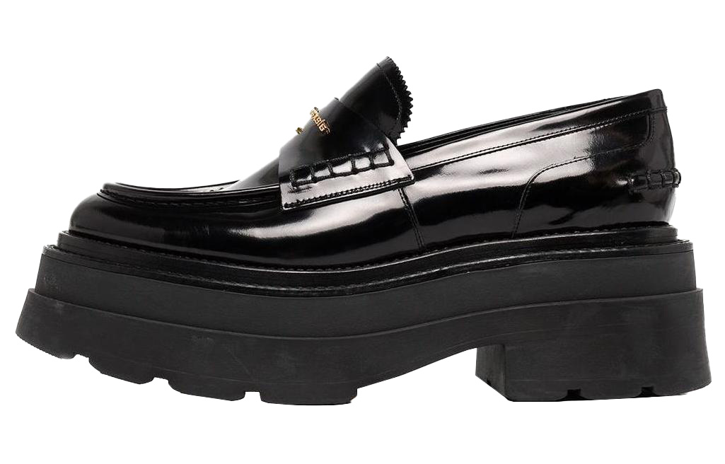 Кожаные мокасины на толстой подошве Alexander Wang, черный