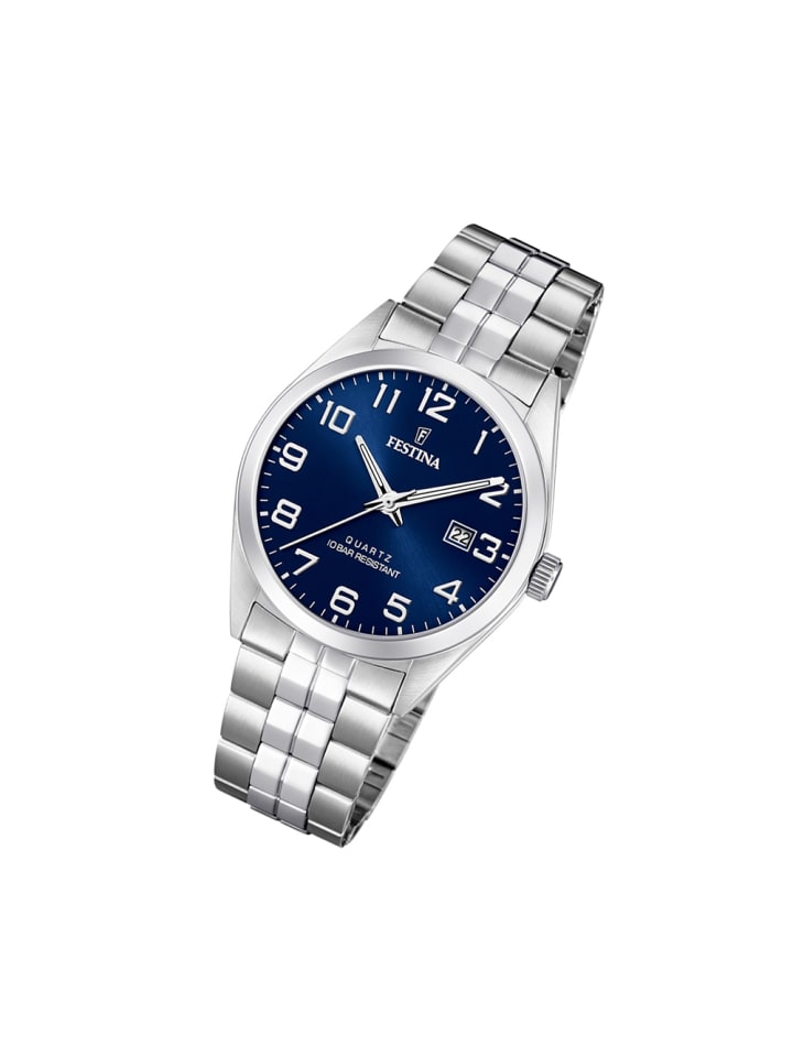 

Аналоговые наручные часы Festina Classic, серебристые, большие (примерно 40 мм)