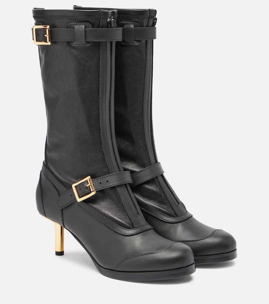 Авиаторские кожаные ботинки Sacai, Black
