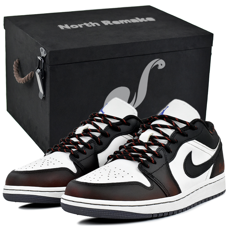 

Jordan Air 1 износостойкие и легкие низкие кеды Vintage баскетбольные мужские Black White